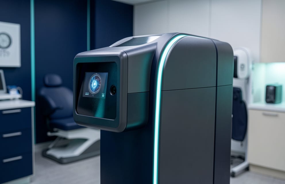 Diagnostic imaging equipment inside a Vision Center of Santa Maria exam room