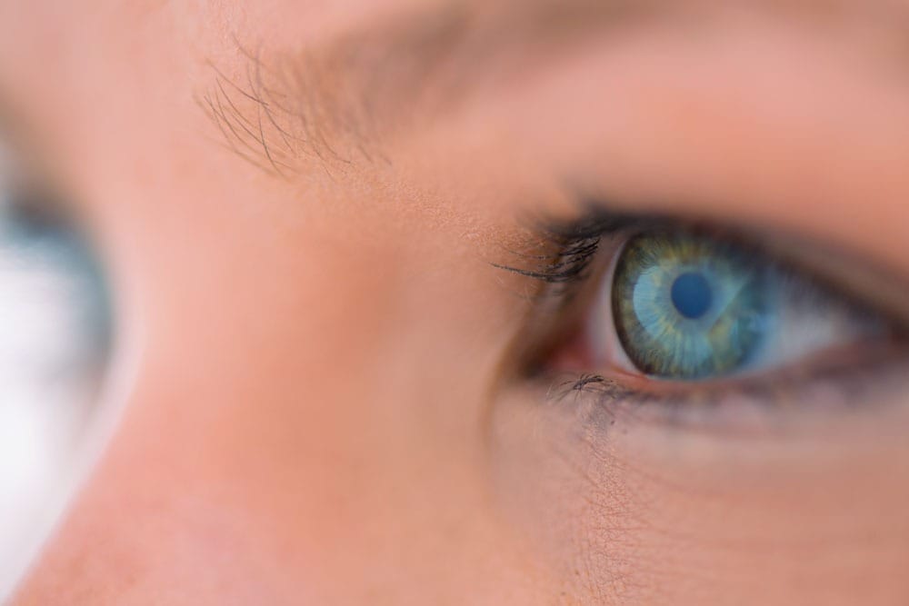 Close-up of a young patient's eye